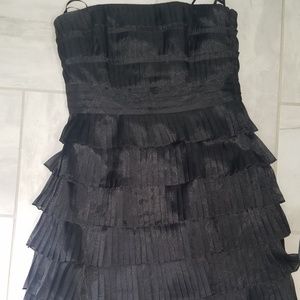 WHBM black tiered strapless dress